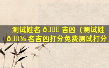 测试姓名 🐒 吉凶（测试姓 🌼 名吉凶打分免费测试打分）